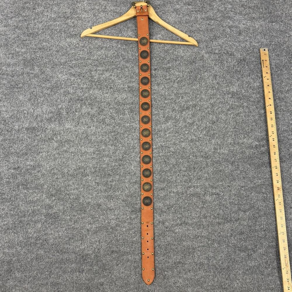 Linea Pelle Collection Belt Brown Leather Studded Western Concho Hippie Bohemian